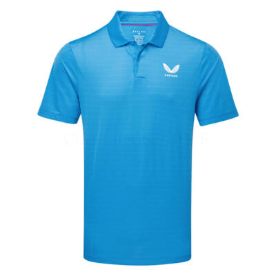 Castore Striped Golf Polo Shirt Ibiza Blue/White MLM00047CAS-031