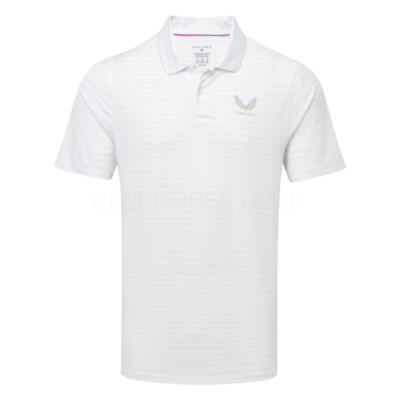 Castore Striped Golf Polo Shirt White/Alloy MLM00047CAS-B007