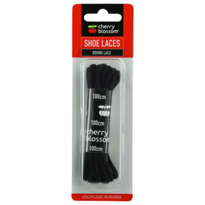 Cherry Blossom Flat 100cm Golf Shoe Laces Black