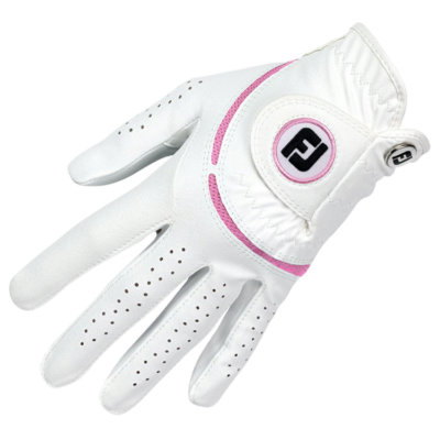 FootJoy Ladies WeatherSof Golf Glove White/Pink (Right Handed Golfer)