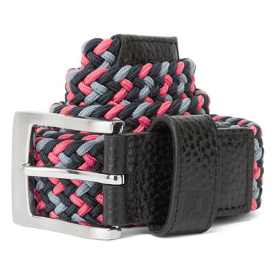 FootJoy FJ Braided Golf Belt Black/Flint/Hibiscus 69572