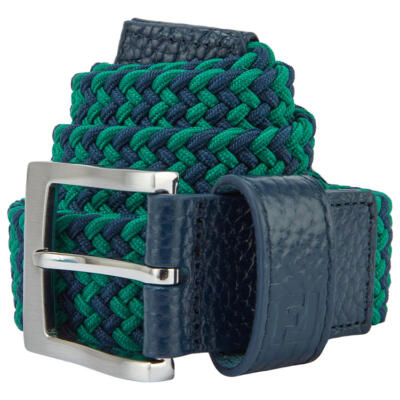 FootJoy FJ Braided Golf Belt Navy/Field Green 69587