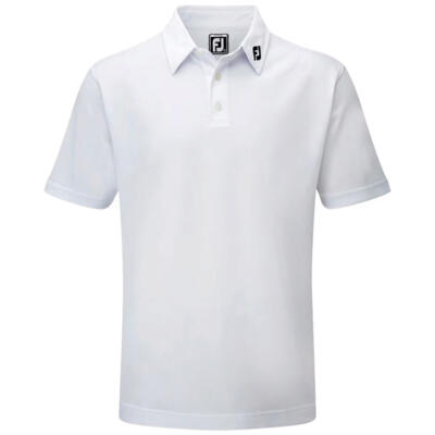 FootJoy Junior Pique Solid Golf Polo Shirt White 92740
