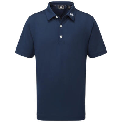 FootJoy Junior Pique Solid Golf Polo Shirt Navy 92746