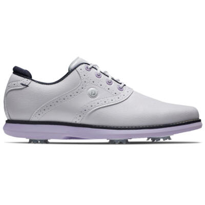 FootJoy Ladies FJ Traditions Golf Shoes 97930 White/Navy/Purple