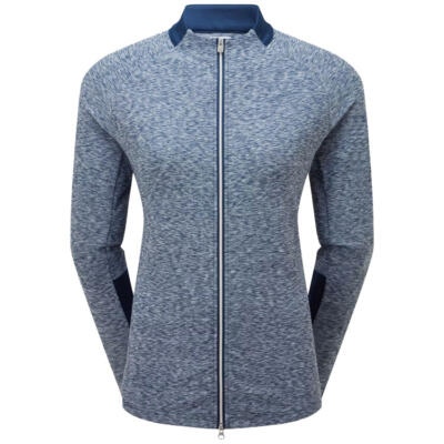 FootJoy Ladies Space Dye Thermal Full Zip Golf Midlayer Navy 31987