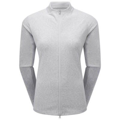 FootJoy Ladies Space Dye Thermal Full Zip Golf Midlayer Grey 31988