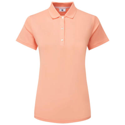 FootJoy Ladies Stretch Pique Solid Golf Polo Shirt Papaya 34194