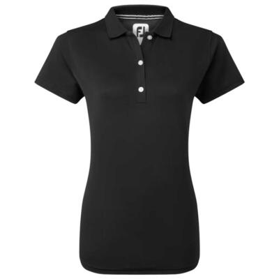FootJoy Ladies Stretch Pique Solid Golf Polo Shirt Black 88492