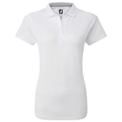 FootJoy Ladies Stretch Pique Solid Golf Polo Shirt White 88493