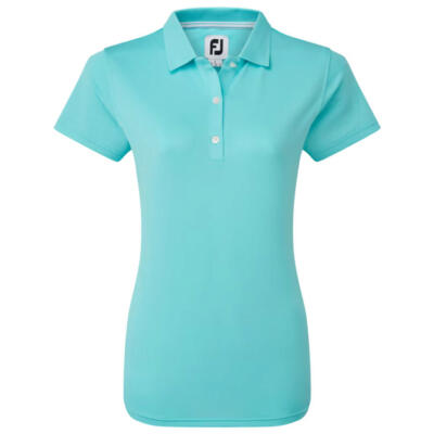 FootJoy Ladies Stretch Pique Solid Golf Polo Shirt Aqua 88496