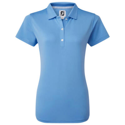 FootJoy Ladies Stretch Pique Solid Golf Polo Shirt Light Blue 88499