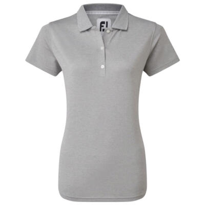 FootJoy Ladies Stretch Pique Solid Golf Polo Shirt Heather Grey 88500