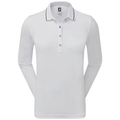 FootJoy Ladies Thermal Long Sleeved Golf Polo Shirt White 88000