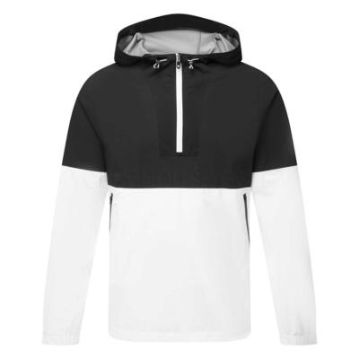 FootJoy HydroLite X 1/2 Zip Hooded Waterproof Golf Jacket Black/White 39324