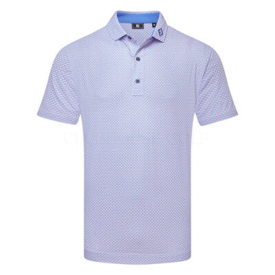 FootJoy Nautical Flag Print Lisle Golf Polo Shirt Pink Pop/Vivid Violet 39262