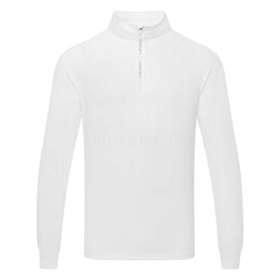 FootJoy Wordmark Chill-Out 1/4 Zip Golf Pullover White/Grey 39358