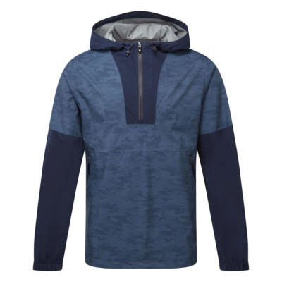 FootJoy HydroLite X 1/2 Zip Hooded Waterproof Golf Jacket Navy Camo 37816
