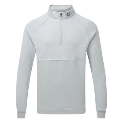FootJoy Jacquard Thermal Chill-Out 1/4 Zip Golf Pullover Grey 31970