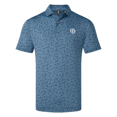 FootJoy The Open Championship Event Print Golf Polo Shirt Blue/White 38880