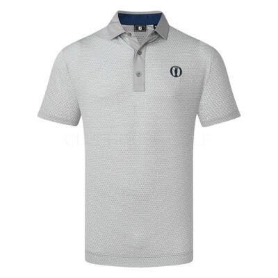 FootJoy The Open Championship Rock Print Lisle Golf Polo Shirt Grey 38878