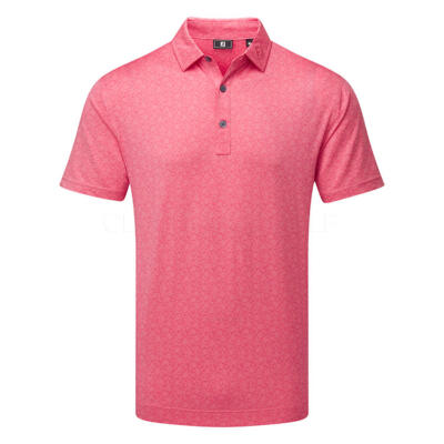 FootJoy Painted Floral Lisle Golf Polo Shirt Pink Lemonade 34130