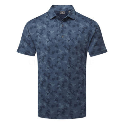 FootJoy Pop Camo Lisle Golf Polo Shirt Dark Denim 34059