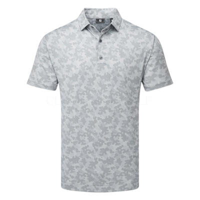 FootJoy Pop Camo Lisle Golf Polo Shirt Grey 34060