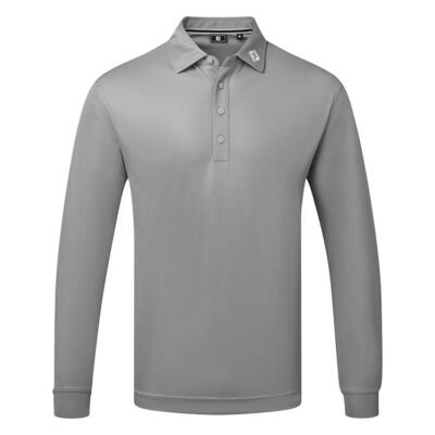 FootJoy Long Sleeve Thermolite Pique Golf Polo Shirt Grey 87986