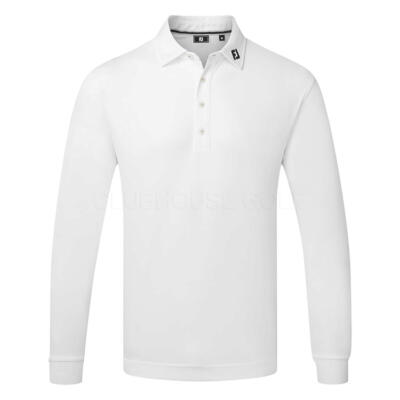 FootJoy Long Sleeve Thermolite Pique Golf Polo Shirt White 96953