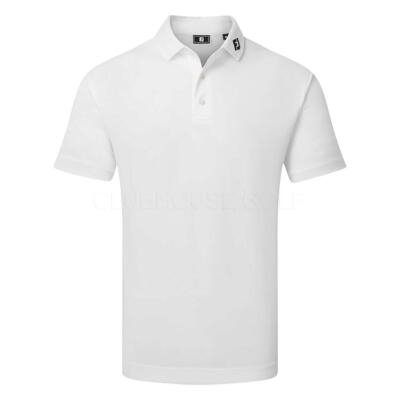 FootJoy Stretch Pique Solid Golf Polo Shirt White 91823