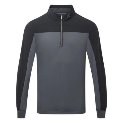 FootJoy ThermoSeries Hybrid 1/4 Zip Golf Pullover Black/Charcoal 37833