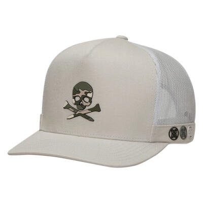 G/FORE Camo Skull & Tees Tall Trucker Snapback Golf Cap Pumice GMH000153