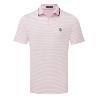 G/FORE Perforated Stripe Jersey Golf Polo Shirt Blush GMP000120-BLUSH