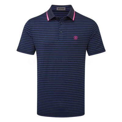 G/FORE Perforated Stripe Jersey Golf Polo Shirt Twilight GMP000120-TWLT