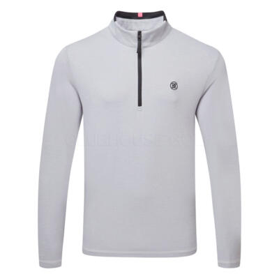 G/FORE Brushed Back Tech 1/4 Zip Golf Sweater Light Grey Melange GMM000035-DAY