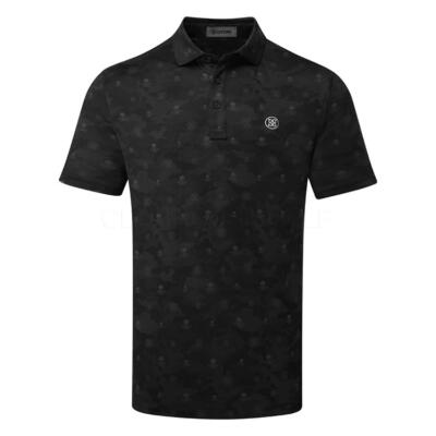 G/FORE Icon Camo Tech Stretch Jersey Golf Polo Shirt Onyx GMP000100-ONY