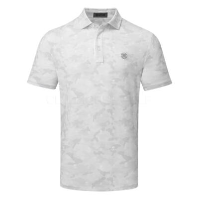 G/FORE Icon Camo Tech Stretch Jersey Golf Polo Shirt Snow GMP000100-SNO