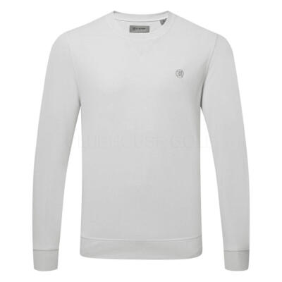 G/FORE Performance Pique Crewneck Golf Sweater Light Heather Grey GMM000020-LHG