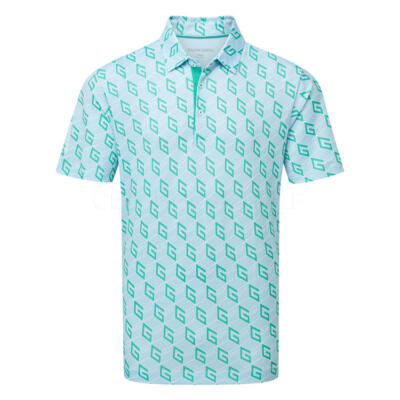 Galvin Green Martinez Golf Polo Shirt Crystal Blue/Green D01001378730