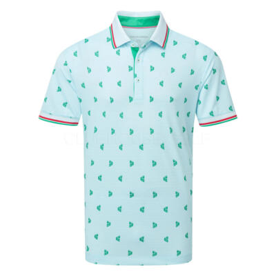 Galvin Green Mendez Golf Polo Shirt Crystal Blue/Green D01001388730