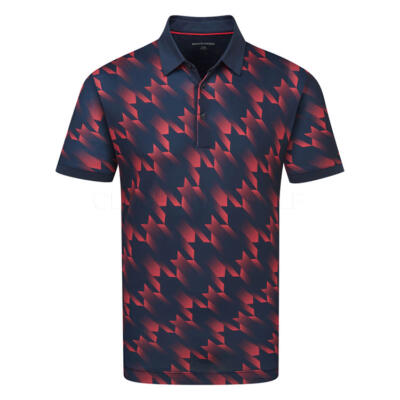 Galvin Green Miles Golf Polo Shirt Navy/Red D01001198895
