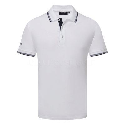 Glenmuir Ethan Golf Polo Shirt White/Navy - Clubhouse Golf