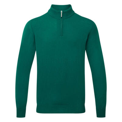 Glenmuir Coll 1/4 Zip Lambswool Golf Sweater Bottle MKL7282ZN-COL