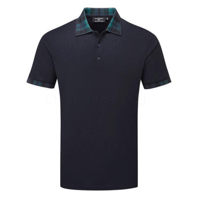 Glenmuir Hatton Golf Polo Shirt Navy/Tartan MSP7713-HAT