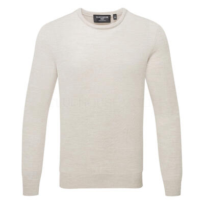 Glenmuir Knox Crew Neck Merino Golf Sweater Linen Marl KM7616CN-KNO