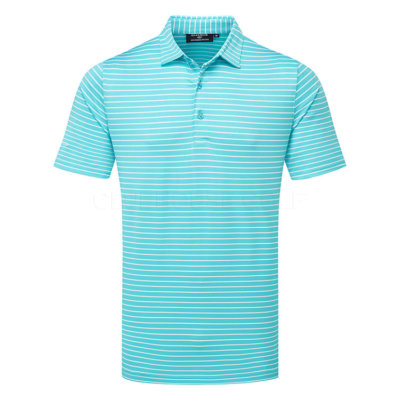 Glenmuir Muirhead Golf Polo Shirt Aqua/White MSP7647-MUI