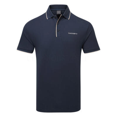 Hackett Sport Resort Colour Tipping Golf Polo Shirt Navy HM563405
