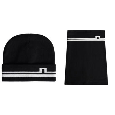 J.Lindeberg Barney Beanie And Sora Gaitor Golf Gift Set Black/Black