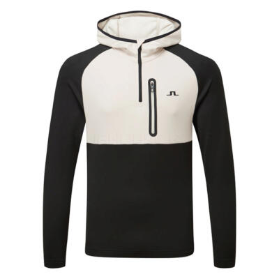 J.Lindeberg Adam 1/4 Zip Golf Hoodie Black/Moonbeam GMJS13319-9999